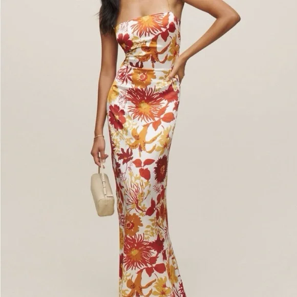 Reformation Frankie Silk Dress - Picture 1 of 9